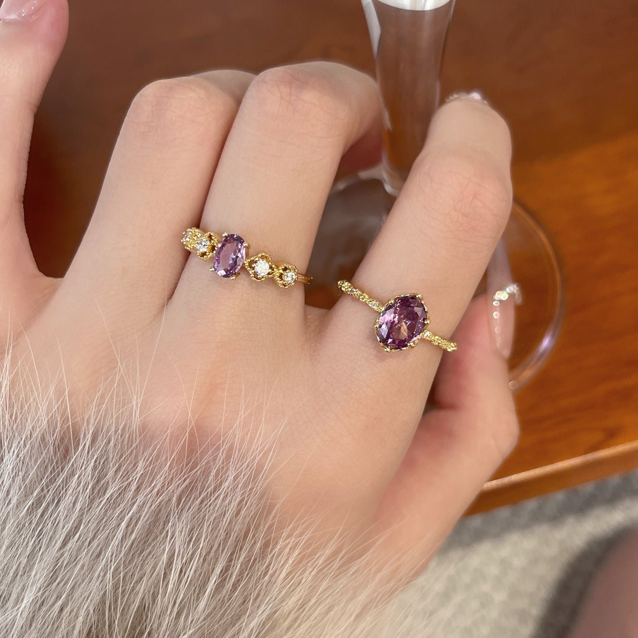 Rococo Amethyst Ring - Gold - Plated - Abbott Atelier
