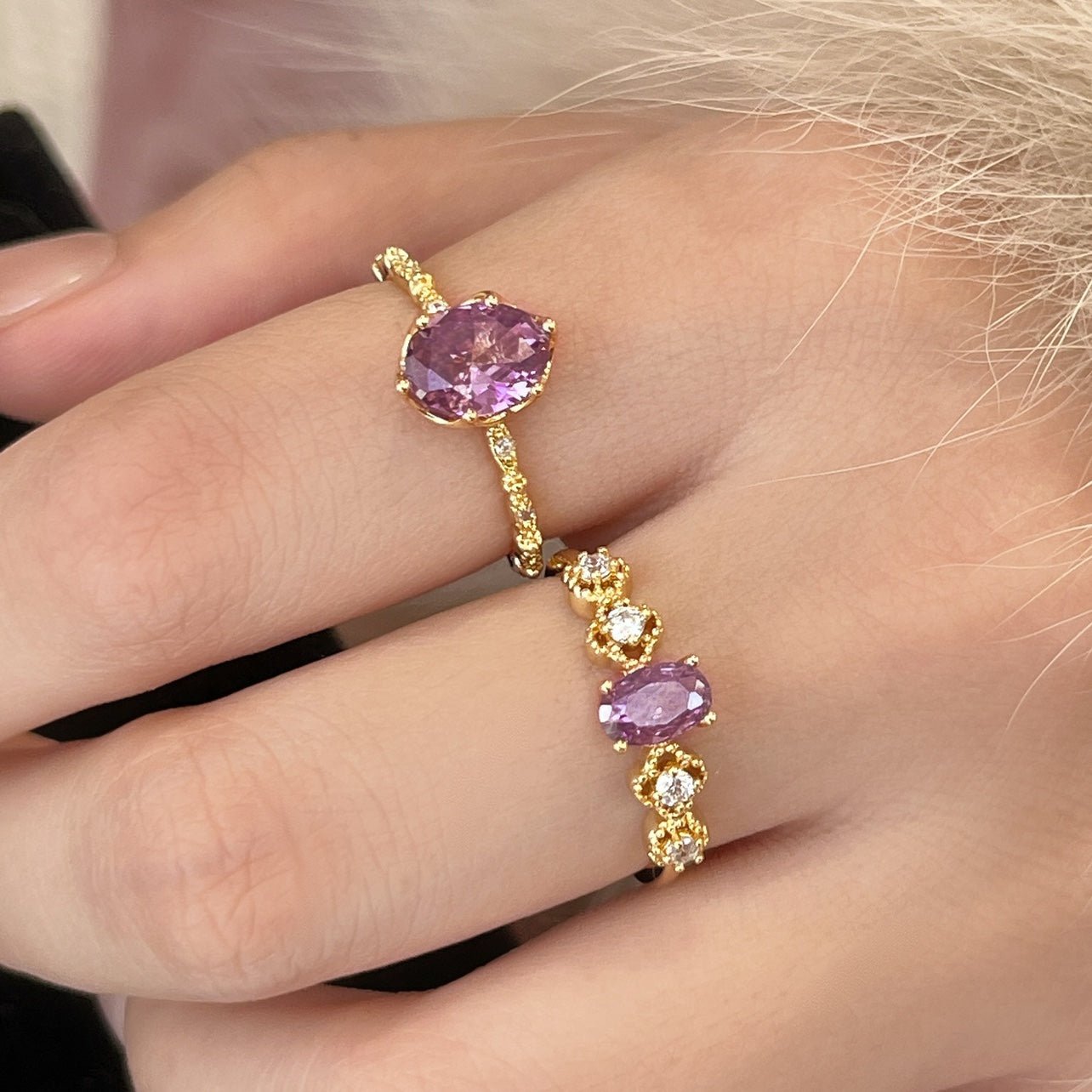 Rococo Amethyst Ring - Gold - Plated - Abbott Atelier
