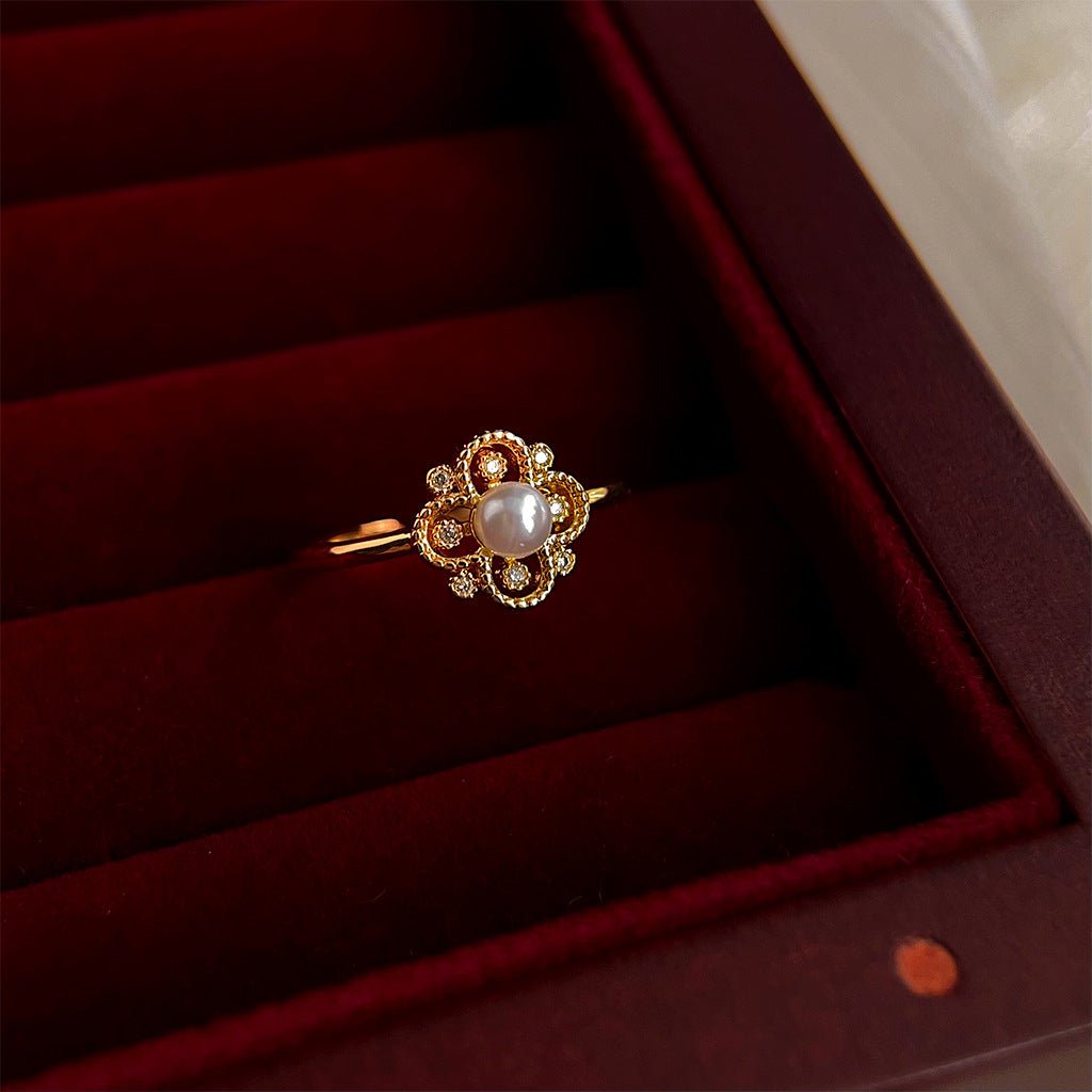 Rococo Pearl Ring - Gold - Plated - Abbott Atelier