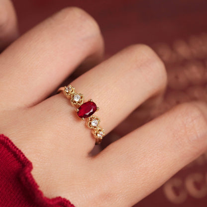 Rococo Ruby Ring - Gold - Plated - Abbott Atelier
