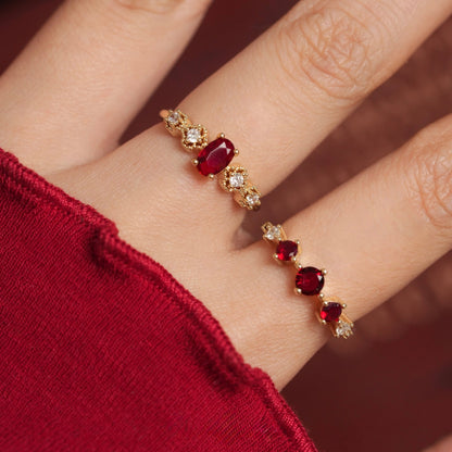 Rococo Ruby Ring - Gold - Plated - Abbott Atelier