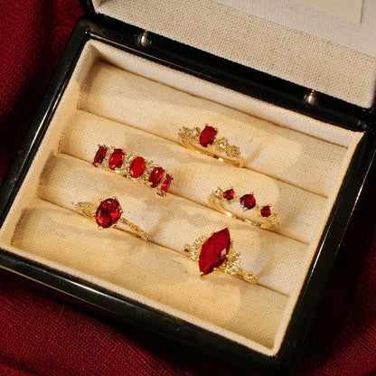 Rococo Ruby Ring - Gold - Plated - Abbott Atelier
