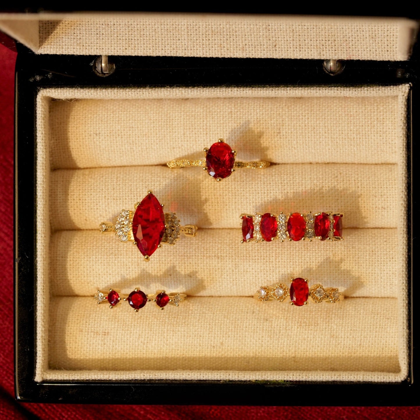 Rococo Ruby Ring - Gold - Plated - Abbott Atelier