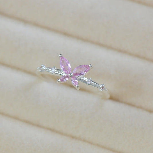 Rosaline Butterfly Ring in Silver - Gold - Plated - Abbott Atelier