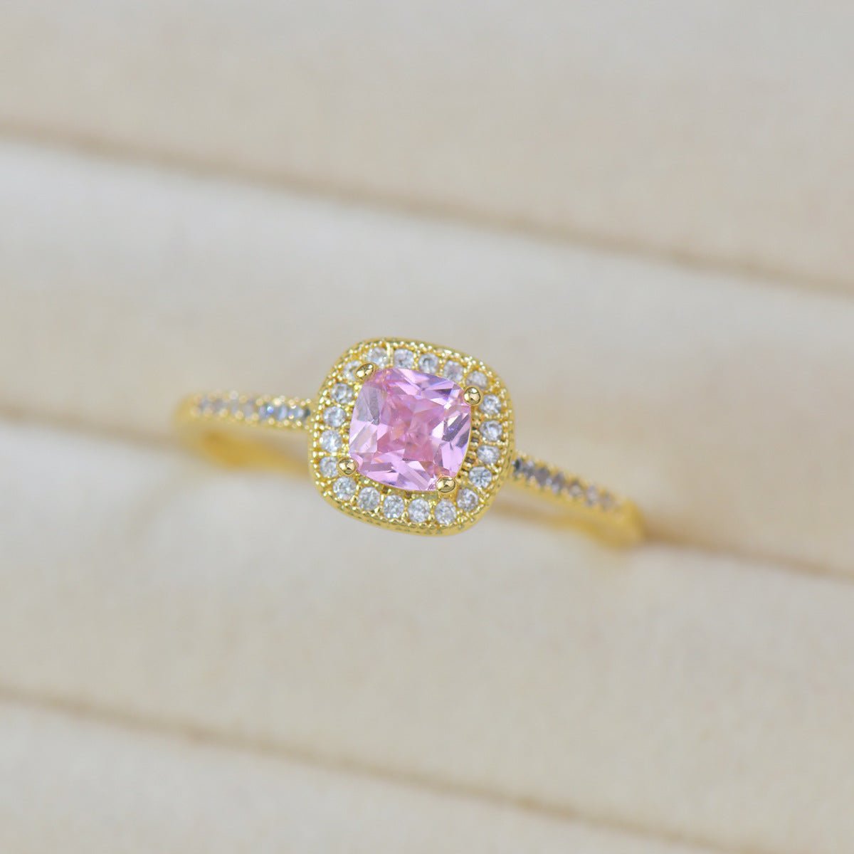 Rosaline Halo Ring in Gold - Gold - Plated - Abbott Atelier