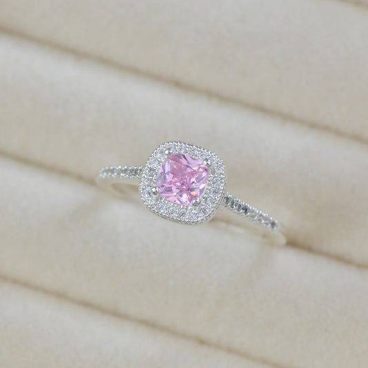 Rosaline Halo Ring in Silver - Gold - Plated - Abbott Atelier