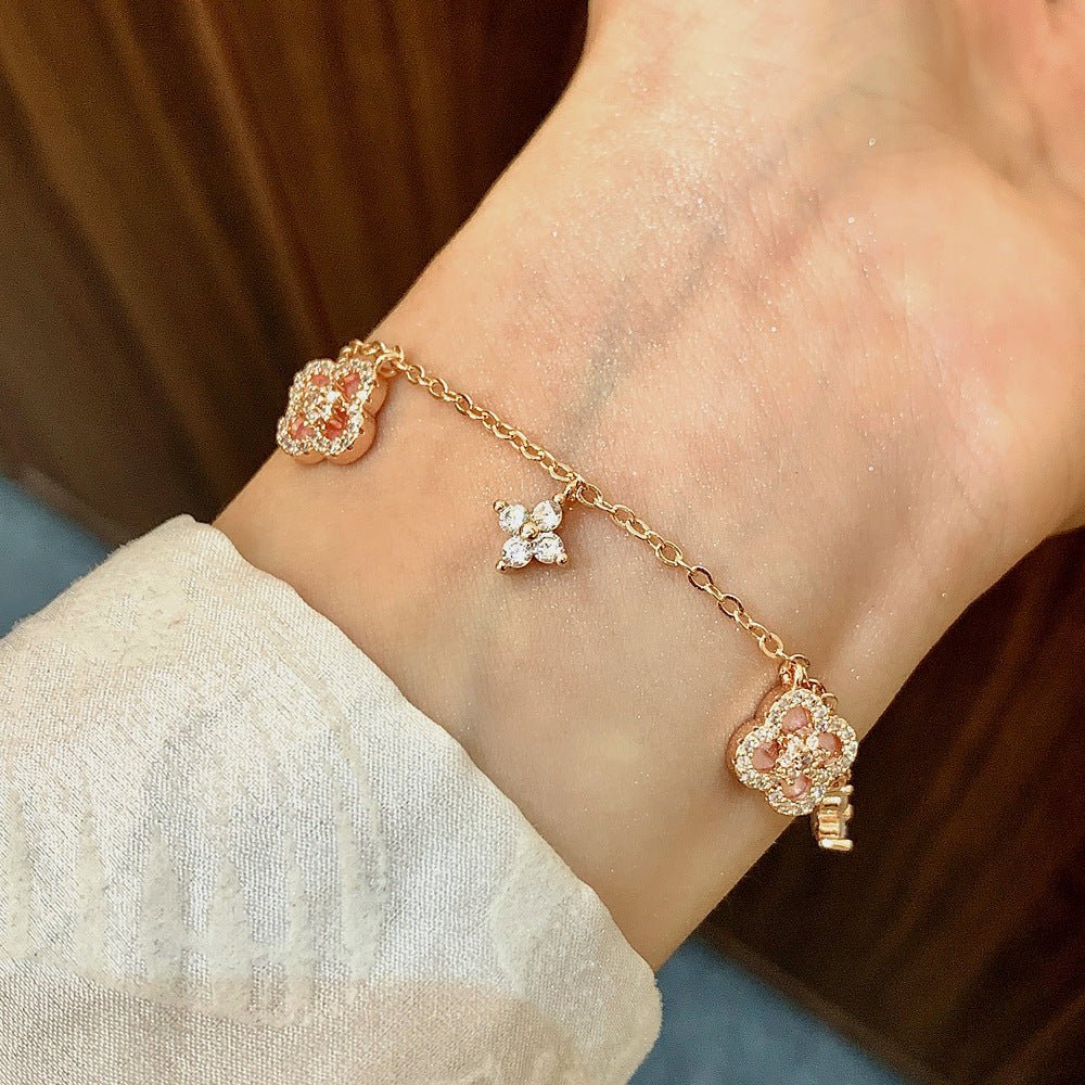 Rose Blossom Charm Bracelet - Gold Plated - Abbott Atelier