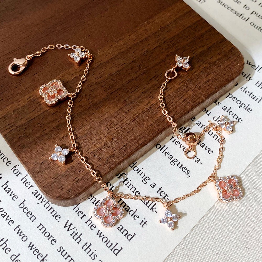 Rose Blossom Charm Bracelet - Gold Plated - Abbott Atelier