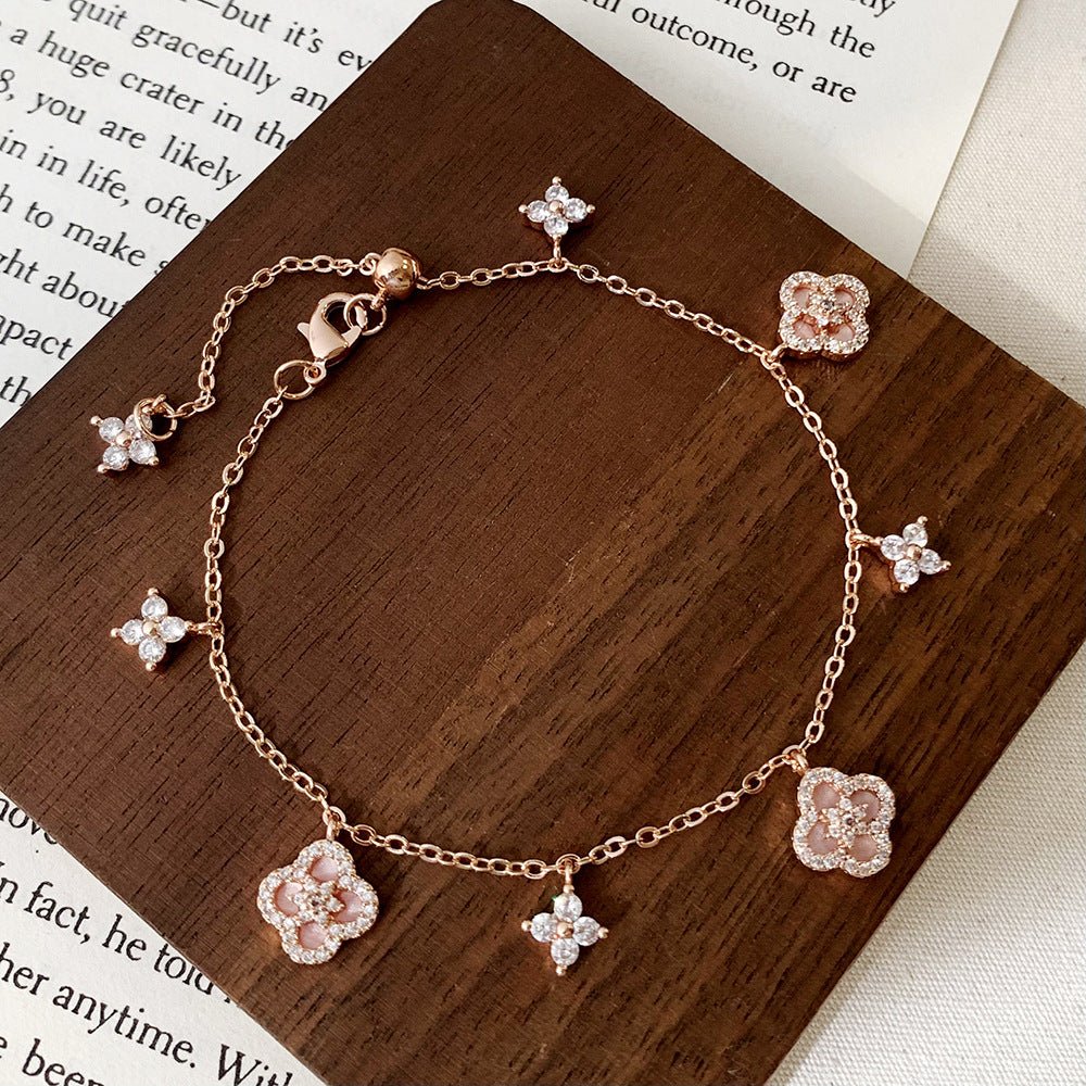 Rose Blossom Charm Bracelet - Gold Plated - Abbott Atelier