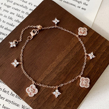 Rose Blossom Charm Bracelet - Gold Plated - Abbott Atelier