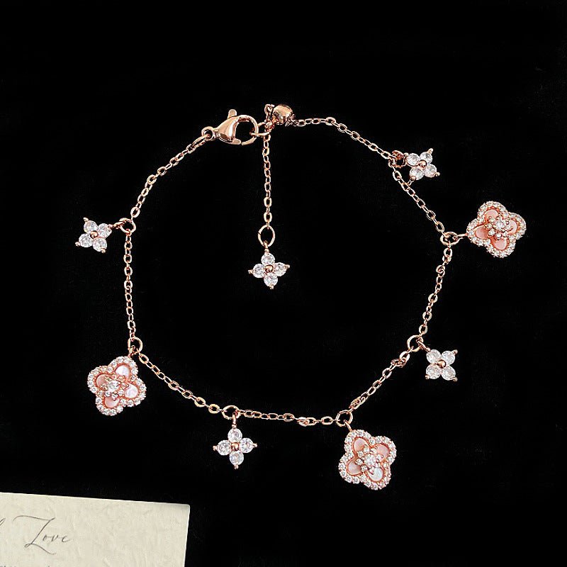 Rose Blossom Charm Bracelet - Gold Plated - Abbott Atelier