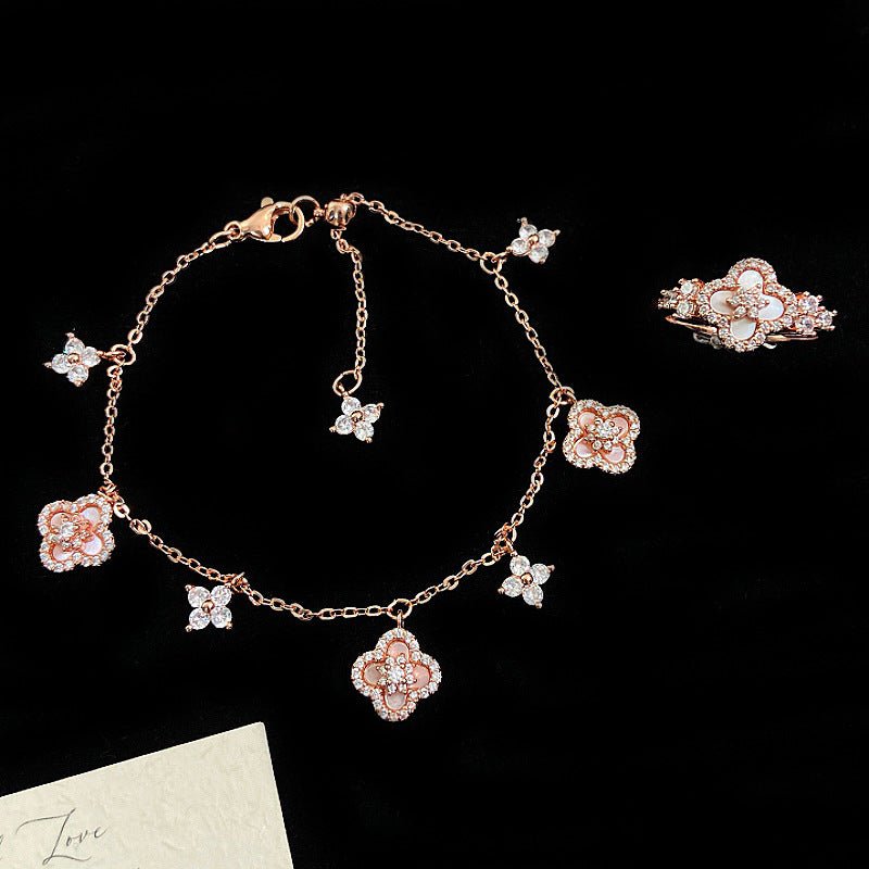 Rose Blossom Charm Bracelet - Gold Plated - Abbott Atelier