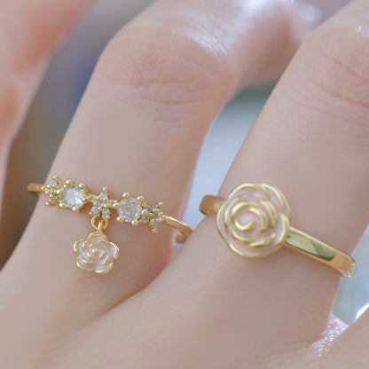 Rose Charm Ring - Gold - Plated - Abbott Atelier