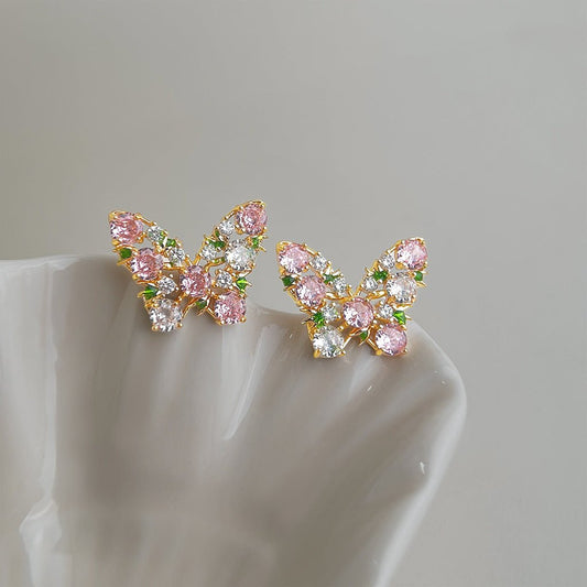 Rose Garden Butterfly Earrings - Hypoallergenic - Abbott Atelier