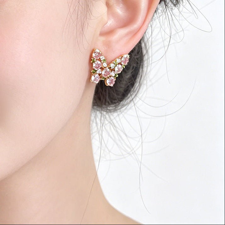 Rose Garden Butterfly Earrings - Hypoallergenic - Abbott Atelier