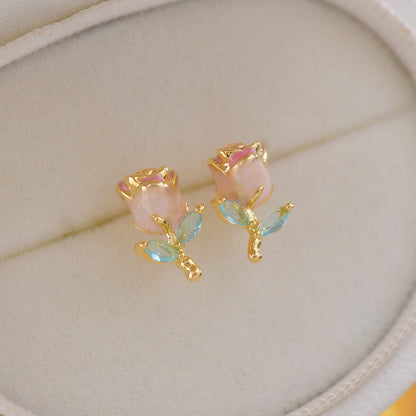 Rose Stud Earrings - Hypoallergenic - Abbott Atelier