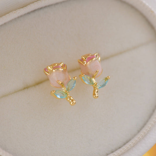 Rose Stud Earrings - Hypoallergenic - Abbott Atelier