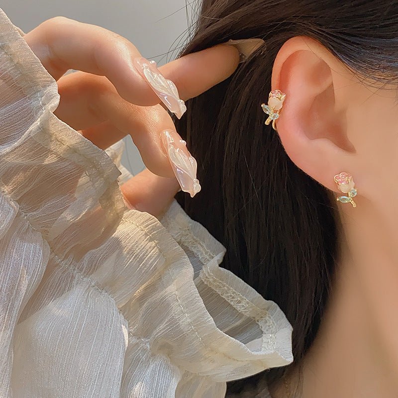 Rose Stud Earrings - Hypoallergenic - Abbott Atelier