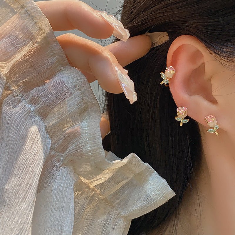 Rose Stud Earrings - Hypoallergenic - Abbott Atelier