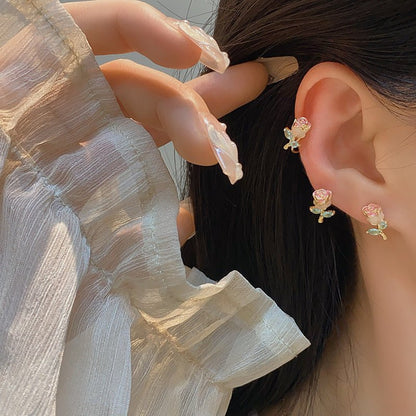 Rose Stud Earrings - Hypoallergenic - Abbott Atelier