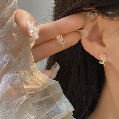 Rose Stud Earrings - Hypoallergenic - Abbott Atelier