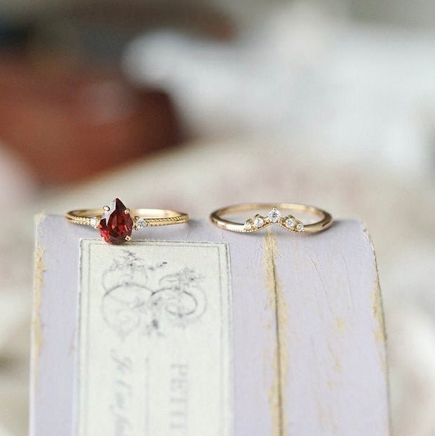 Roselle Tiara Ring Set - Gold - Plated - Abbott Atelier