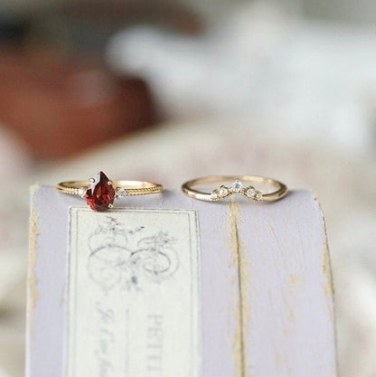 Roselle Tiara Ring Set - Gold - Plated - Abbott Atelier