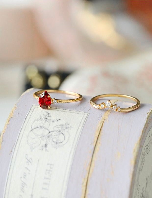 Roselle Tiara Ring Set - Gold - Plated - Abbott Atelier