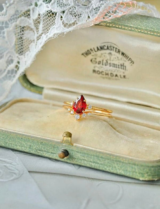 Roselle Tiara Ring Set - Gold - Plated - Abbott Atelier