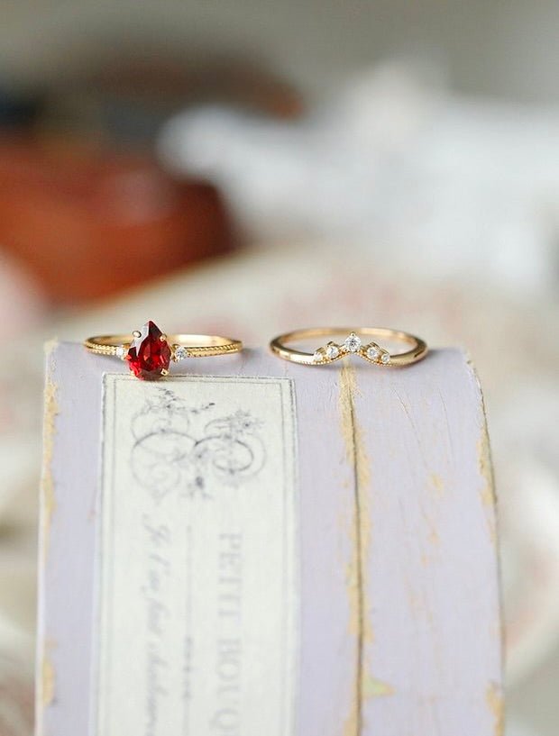 Roselle Tiara Ring Set - Gold - Plated - Abbott Atelier