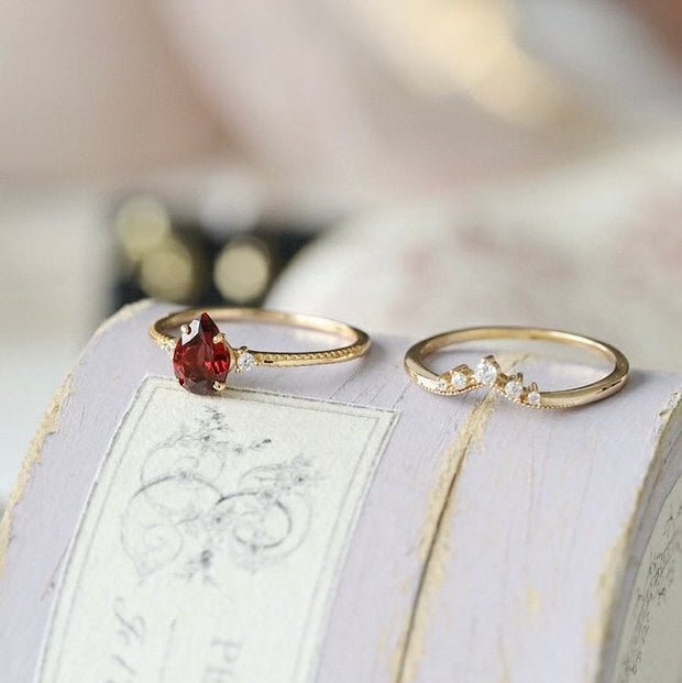 Roselle Tiara Ring Set - Gold - Plated - Abbott Atelier