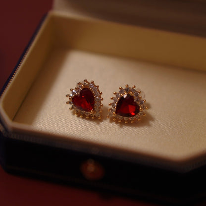 Rouge Heart Earrings - Hypoallergenic - Abbott Atelier