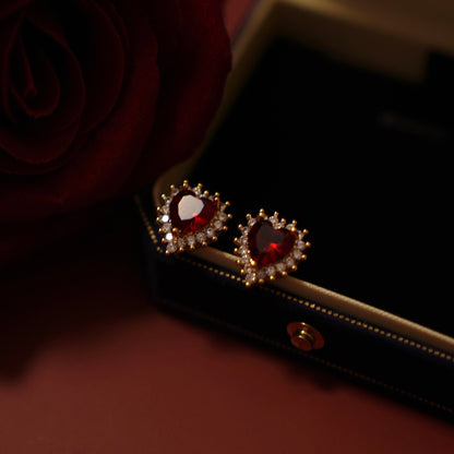 Rouge Heart Earrings - Hypoallergenic - Abbott Atelier