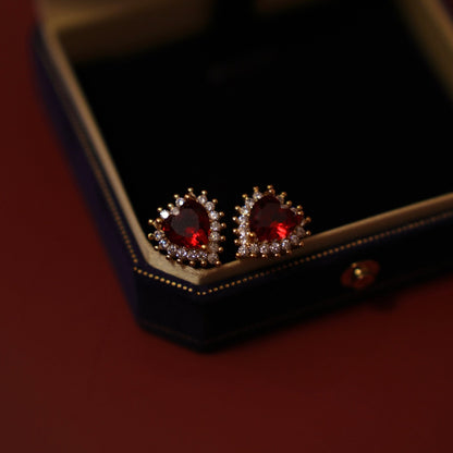 Rouge Heart Earrings - Hypoallergenic - Abbott Atelier
