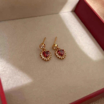 Rouge Heart Earrings in Rose Gold - Hypoallergenic - Abbott Atelier