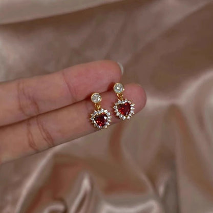 Rouge Heart Earrings in Rose Gold - Hypoallergenic - Abbott Atelier