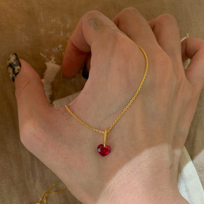 Rouge Heart Necklace - Gold Plated - Abbott Atelier