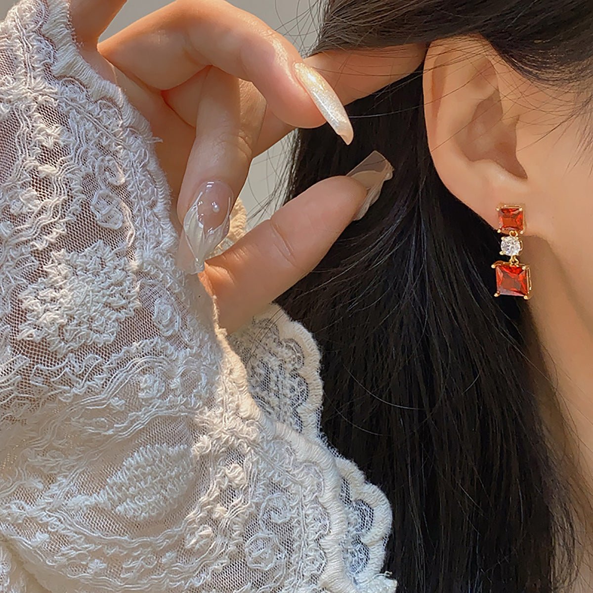Rouge Princess Earrings - Hypoallergenic - Abbott Atelier