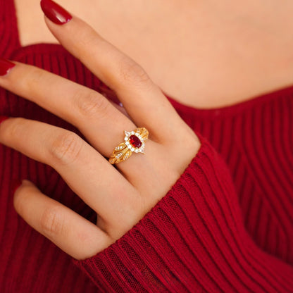 Ruby Allure Ring - Gold - Plated - Abbott Atelier