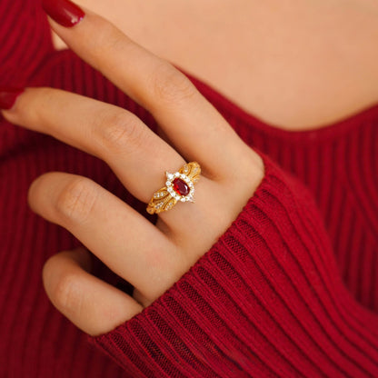 Ruby Allure Ring - Gold - Plated - Abbott Atelier