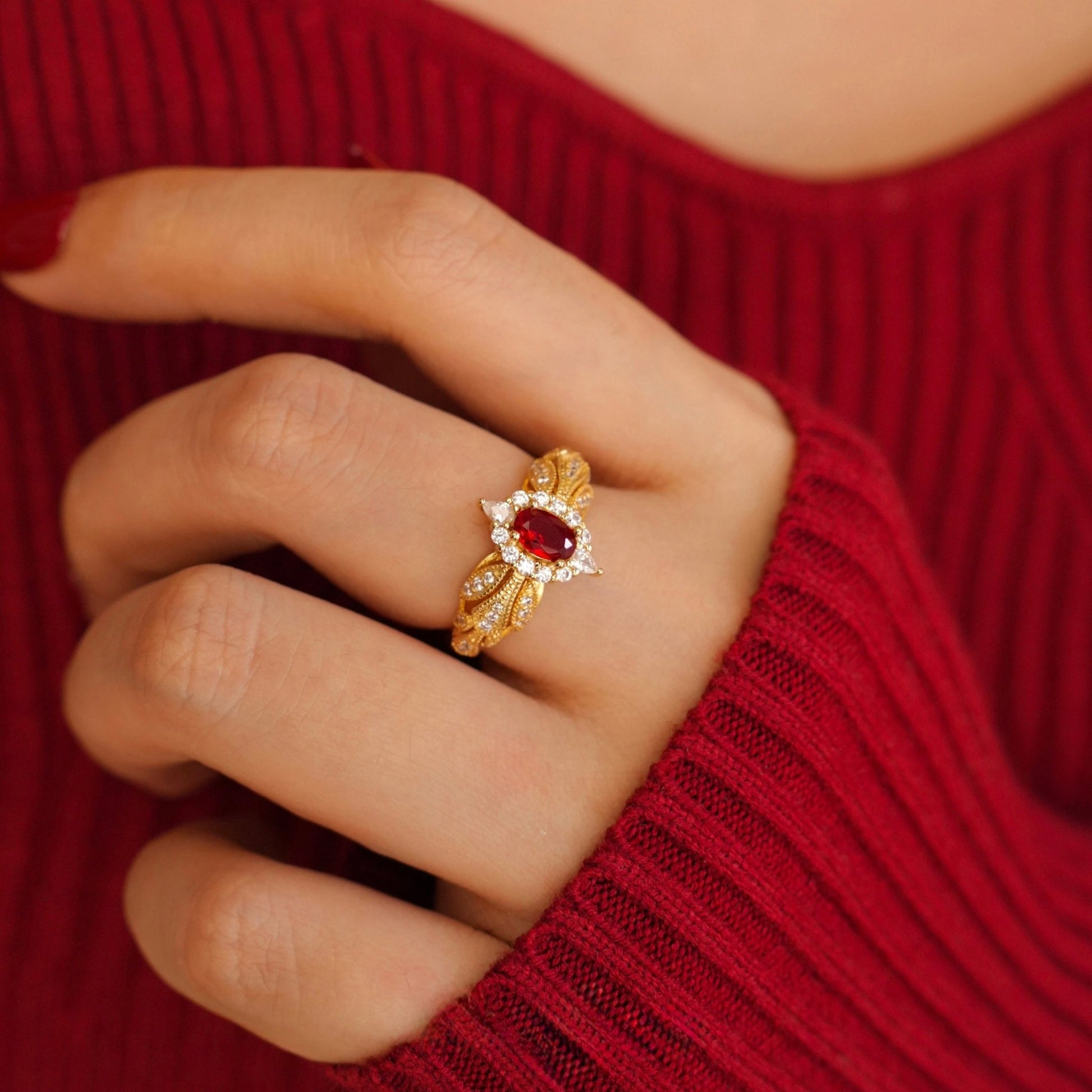 Ruby Allure Ring - Gold - Plated - Abbott Atelier