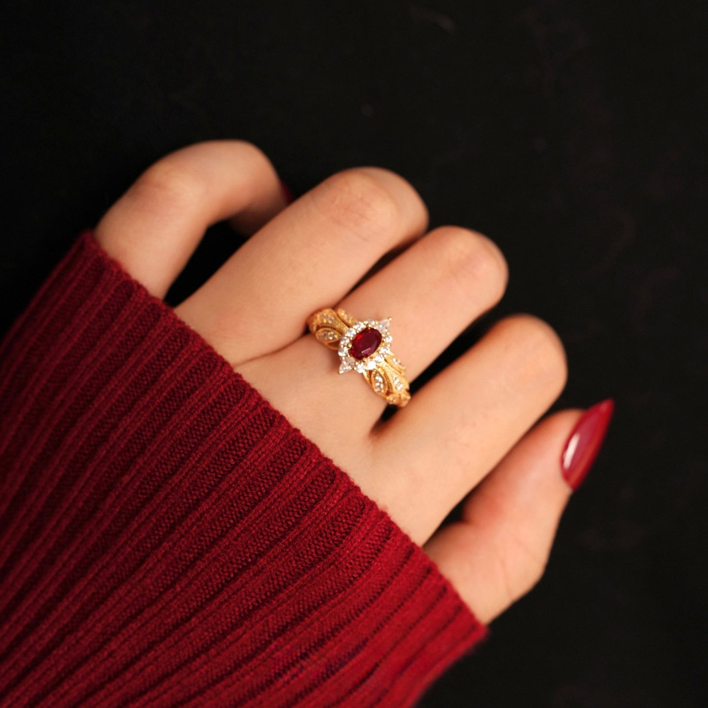 Ruby Allure Ring - Gold - Plated - Abbott Atelier