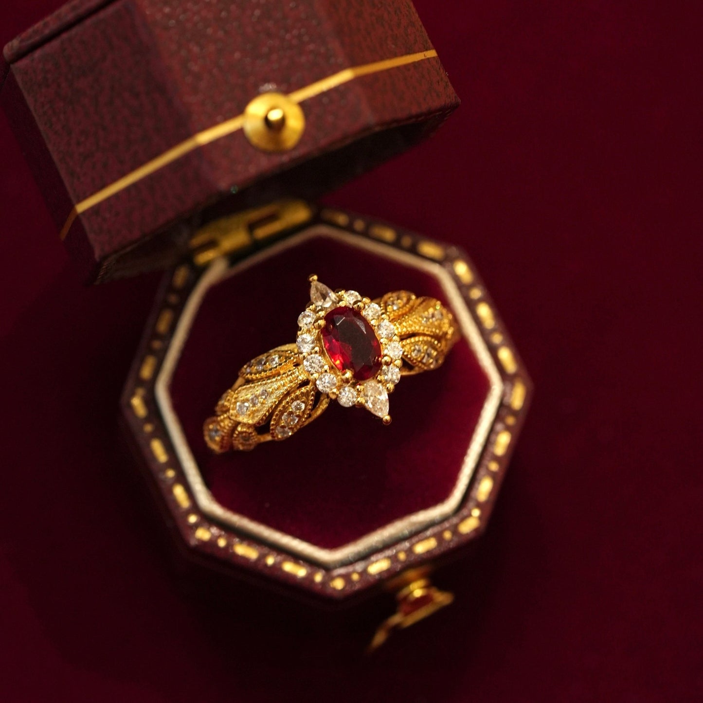 Ruby Allure Ring - Gold - Plated - Abbott Atelier