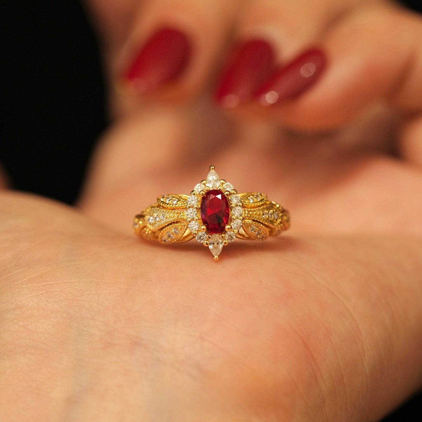 Ruby Allure Ring - Gold - Plated - Abbott Atelier
