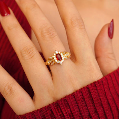 Ruby Allure Ring - Gold - Plated - Abbott Atelier