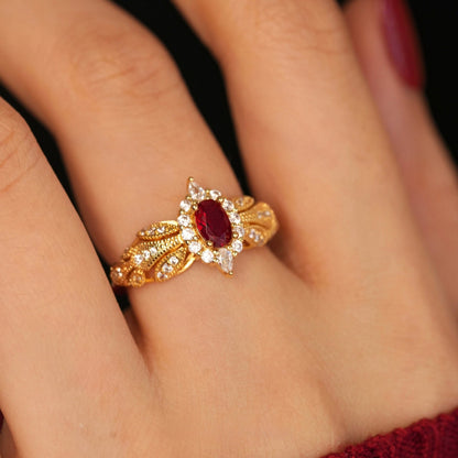 Ruby Allure Ring - Gold - Plated - Abbott Atelier