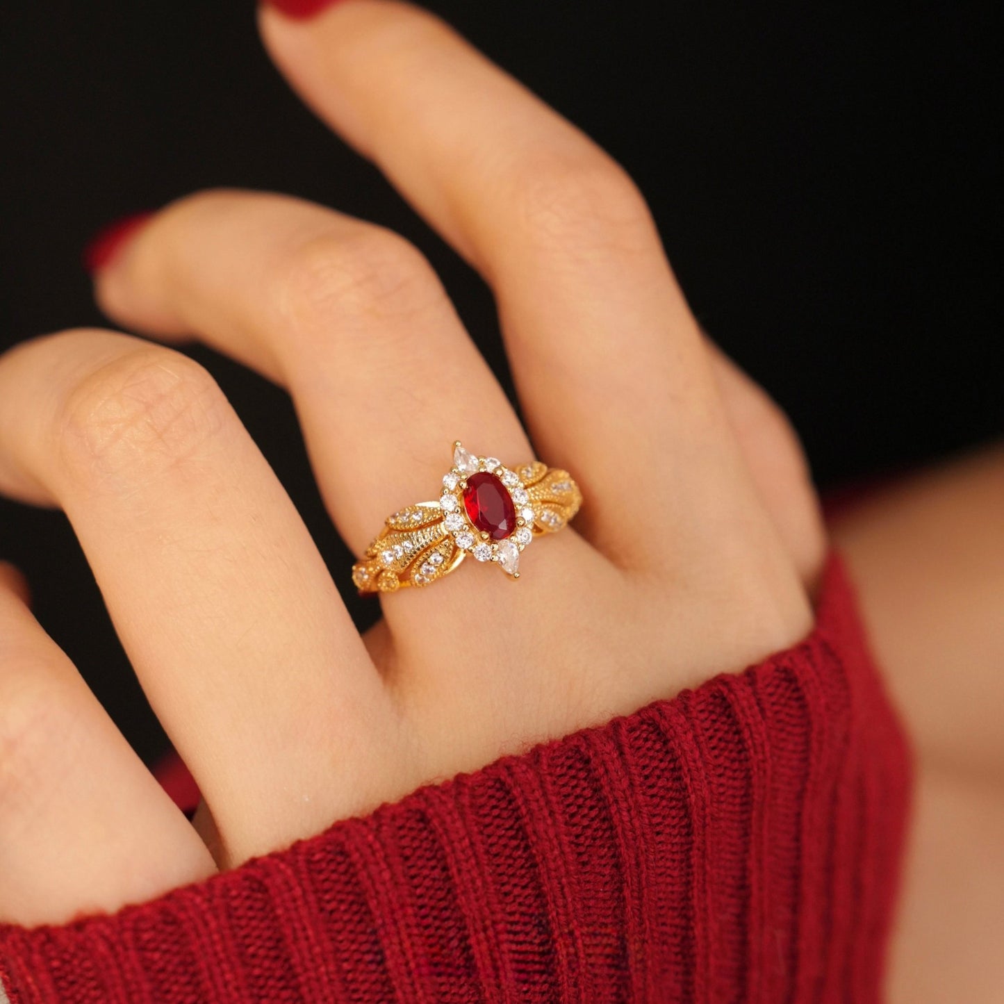 Ruby Allure Ring - Gold - Plated - Abbott Atelier