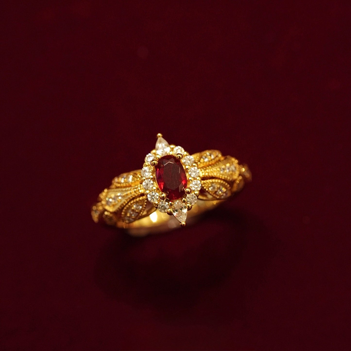 Ruby Allure Ring - Gold - Plated - Abbott Atelier