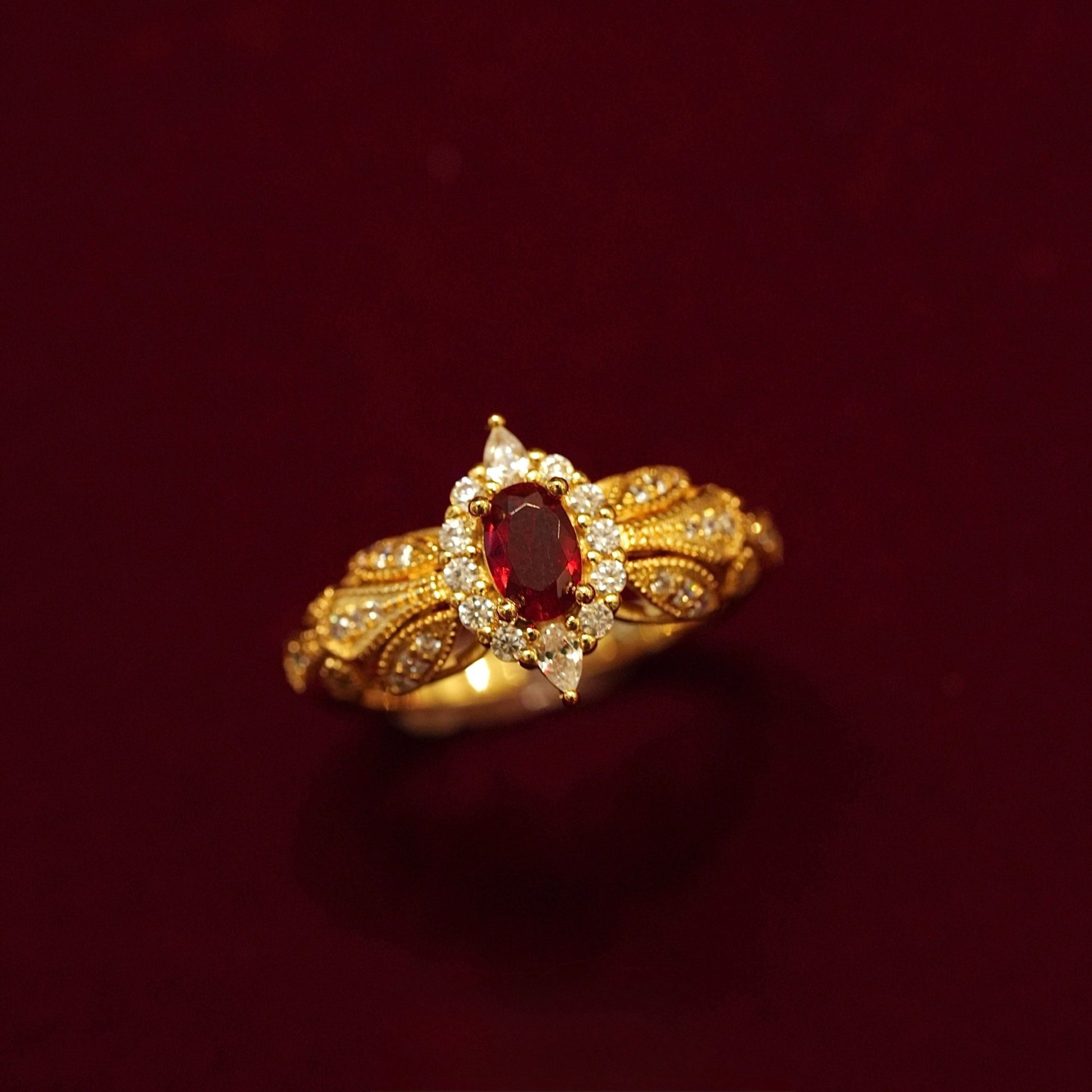 Ruby Allure Ring - Gold - Plated - Abbott Atelier