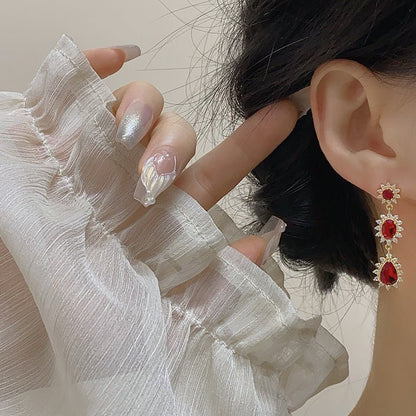Ruby Baroque Drop Earrings - Rosa - Hypoallergenic - Abbott Atelier